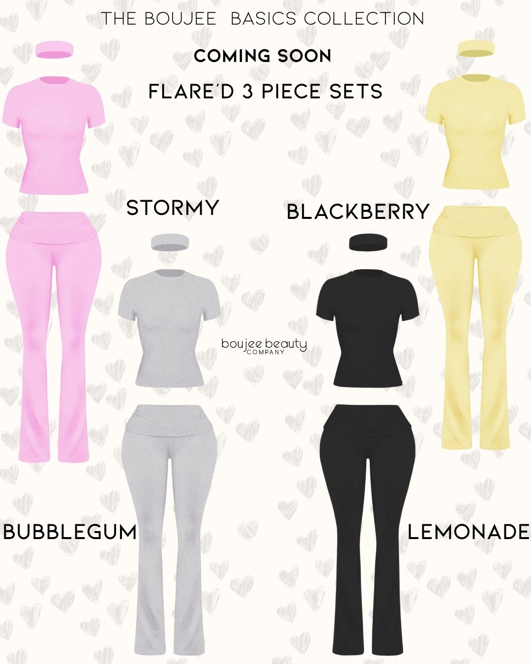 Flare’D 3 Piece Sets (Bubblegum)
