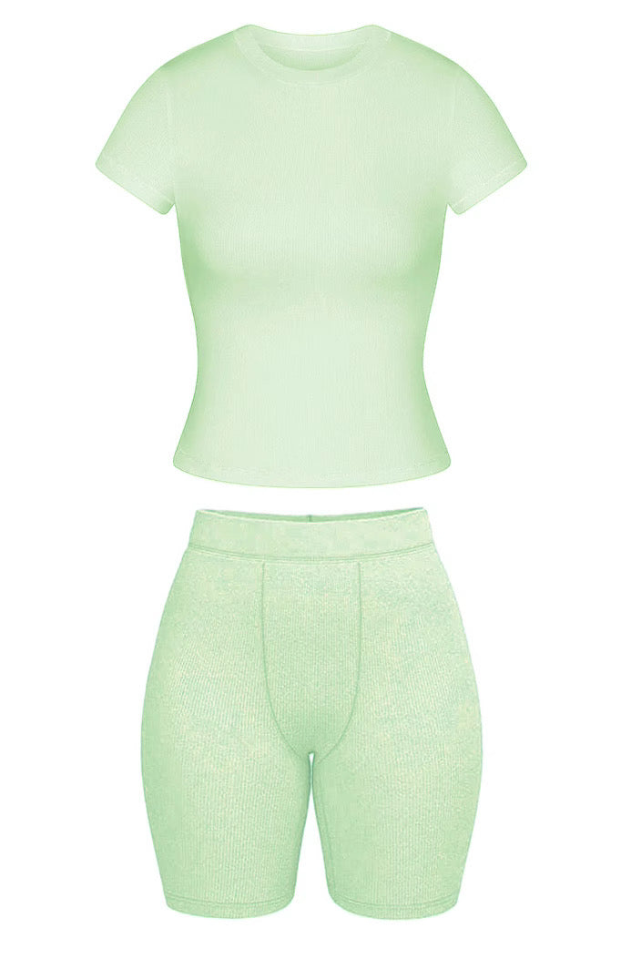 2Boujee Ribbed Set (Pistachio)