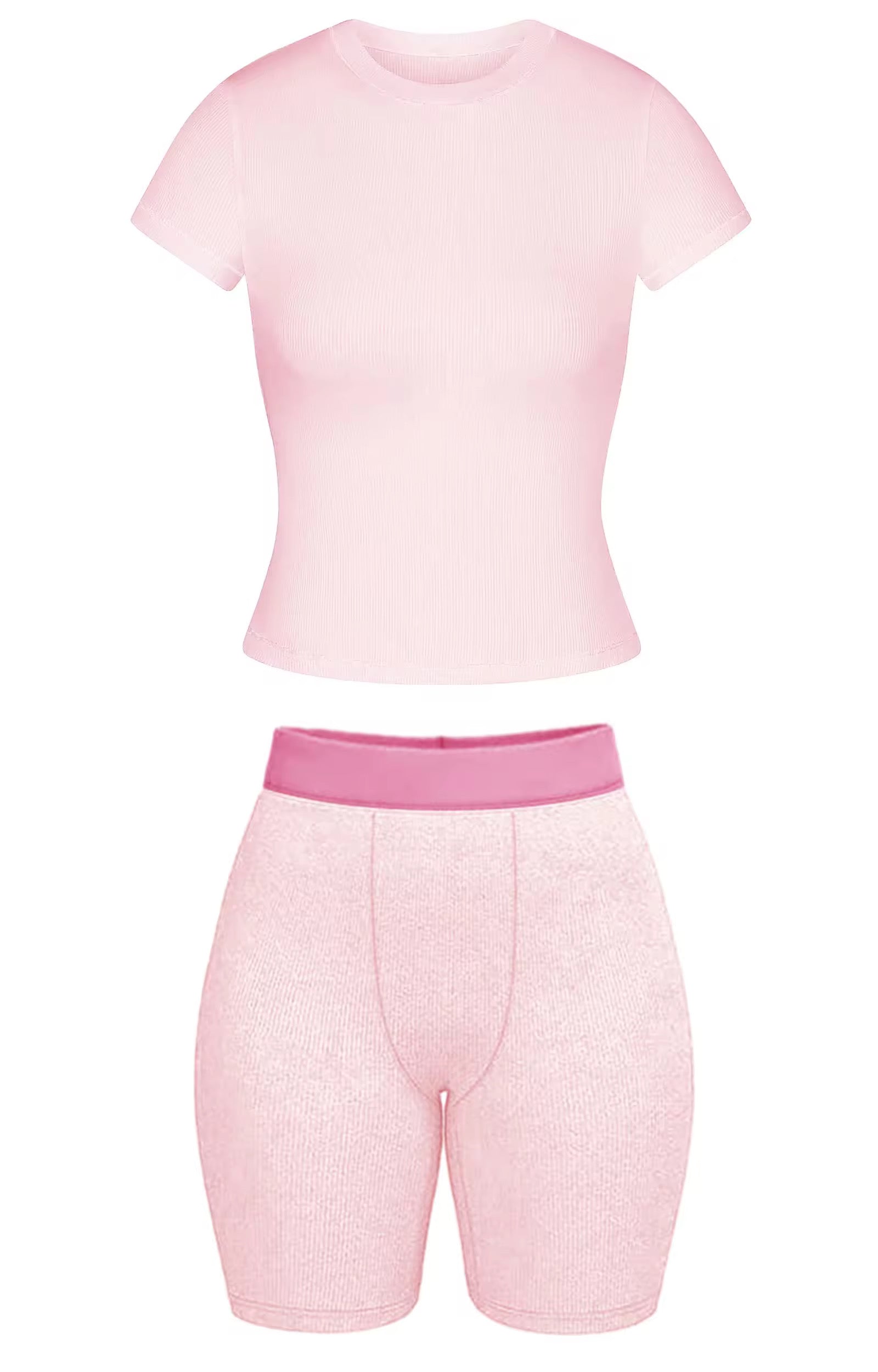 2Boujeee Ribbed Set (Pink Baby)