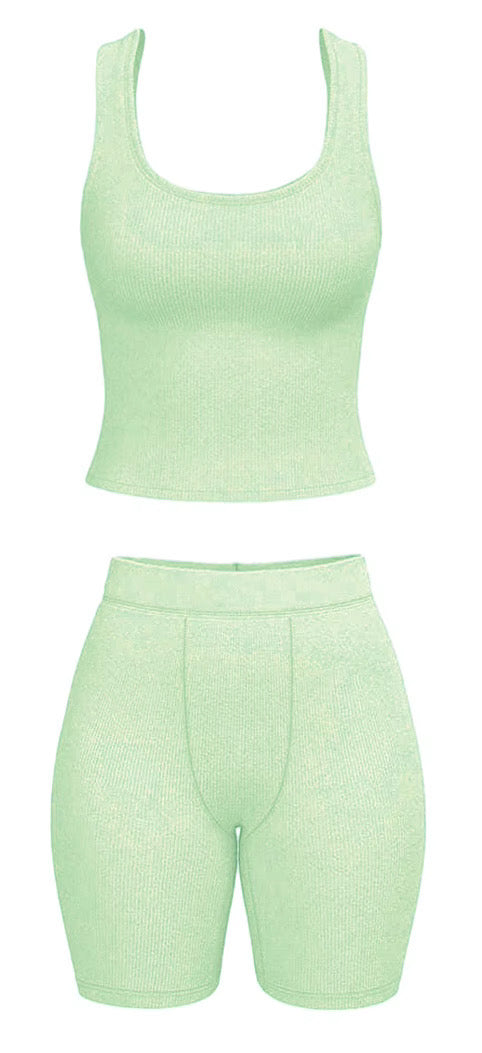 2Boujee Ribbed Set (Pistachio)